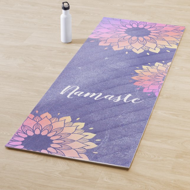 Very Peri Purple Yoga Instructor Rose Gold Mandala Mat (In Situ)