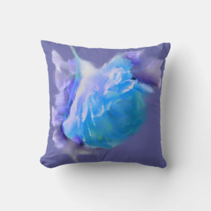 Very Peri Solid Colour   watercolor blue rose Cushion