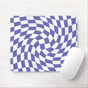 Very Peri Warped Checks Retro Psychedelic     Mouse Mat