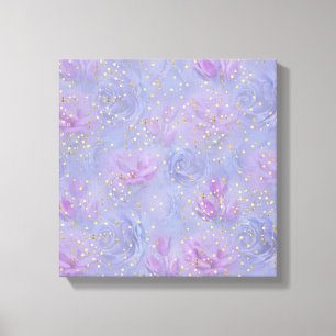 Very-peri Watercolor,Roses,Tulips Canvas Print