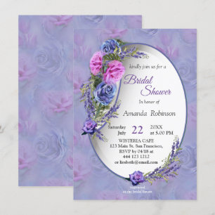 Very-peri Watercolor,Roses,Tulips Invitation