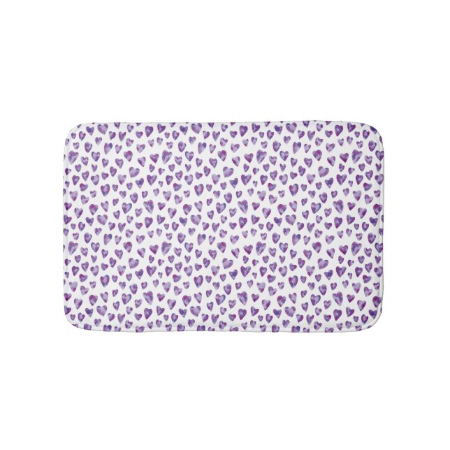 Very Peri Watercolour Heart Bath Mat (Front)