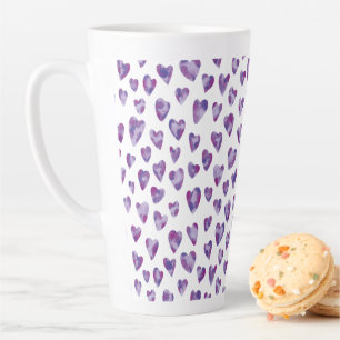 Very Peri Watercolour Heart Latte Mug