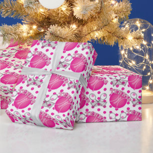 Very Pink Tennis Ball Game Wrapping Paper