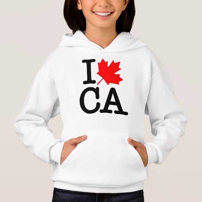 Very Polite Red Black I Love Canada Maple Leaf (Front)