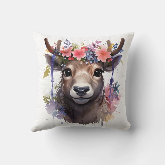 🦌🎄 Very Pretty Merry Christmas Reindeer Pillow  (Back)