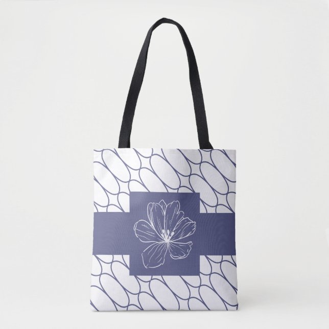 Very pretty monogram script purple design tote bag (Front)