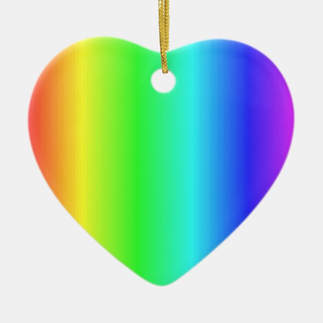 Very Pretty Rainbow >Heart Ornaments (Front)