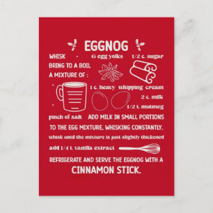 Very Red Egg Nog Recipe Postcard