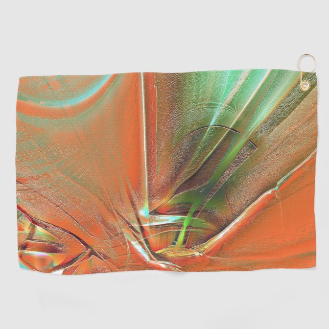 Very rough orange digital texture, grimy aged hue  golf towel (Horizontal)