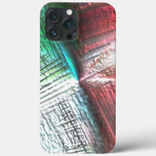 Very rough rocky virtual in peach and aqua & green iPhone 13 pro max case