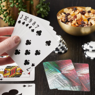 Very rough rocky virtual in peach and aqua & green playing cards