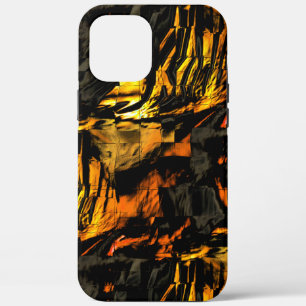 Very rustic burnt golden, abstract mosaic drawing  iPhone 12 pro max case