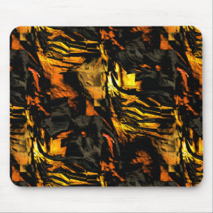 Very rustic burnt golden, abstract mosaic drawing mouse mat