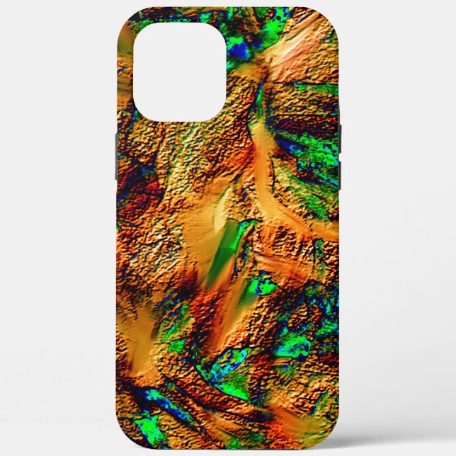 Very rustic rock in burnt yellow with green spot t Case-Mate iPhone case (Back)