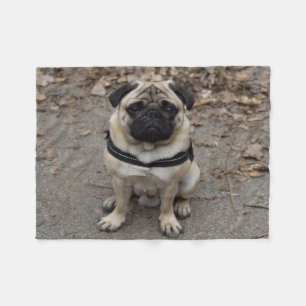 Very Serious Pug Fleece Blanket