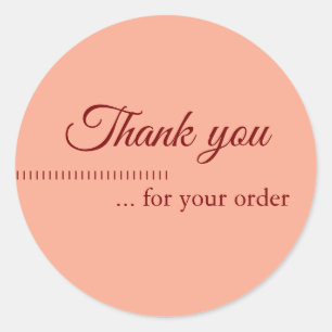 Very soft orange Business Customer Thank You Classic Round Sticker