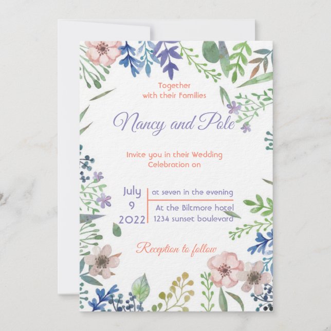 Very Special Beautiful Colourful invitation (Front)