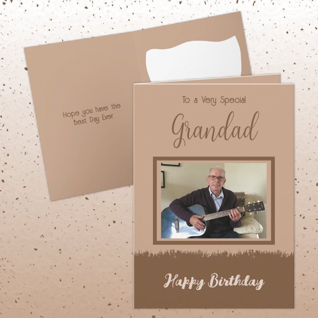 Very special Grandad happy birthday brown Card (Creator Uploaded)