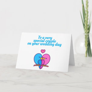 **VERY SPECIAL LOVEBIRDS** ON **WEDDING DAY" CARD