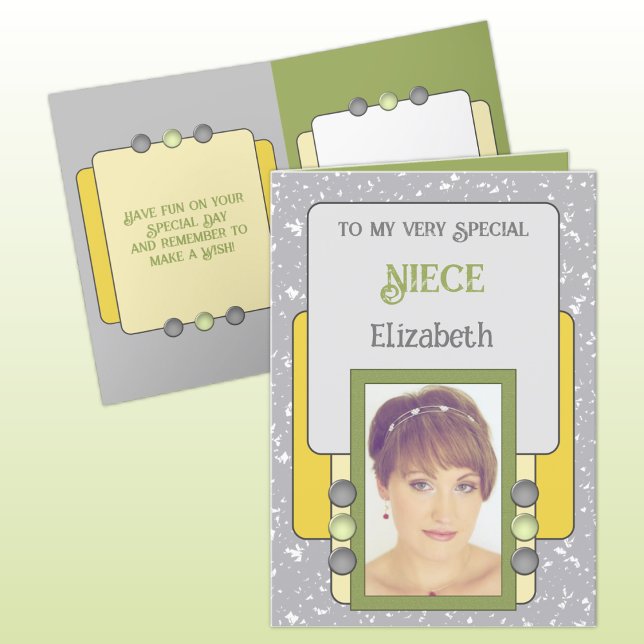 Very special niece add photo name grey card (Creator Uploaded)