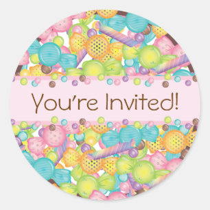 Very Sweet Colourful Candy Collection Birthday Classic Round Sticker