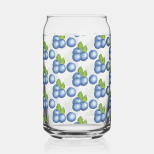 Very Sweet Summer Blueberries Can Glass
