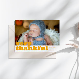 Very Thankful Fall Autumn Birth Announcement