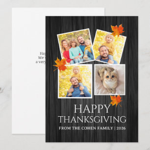 Very Thankful Fall thanksgiving family photo Holiday Card