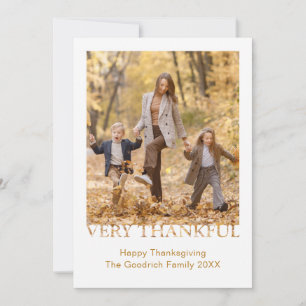 Very Thankful Photo Thanksgiving Greeting Card