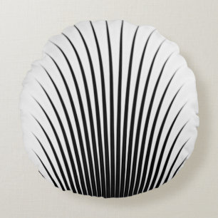 Very Unique Black White Stylish Chic Pattern Round Cushion