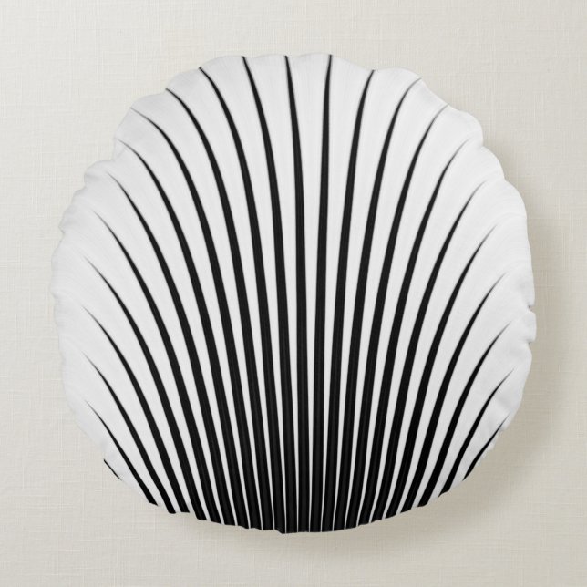 Very Unique Black White Stylish Chic Pattern Round Cushion (Front)
