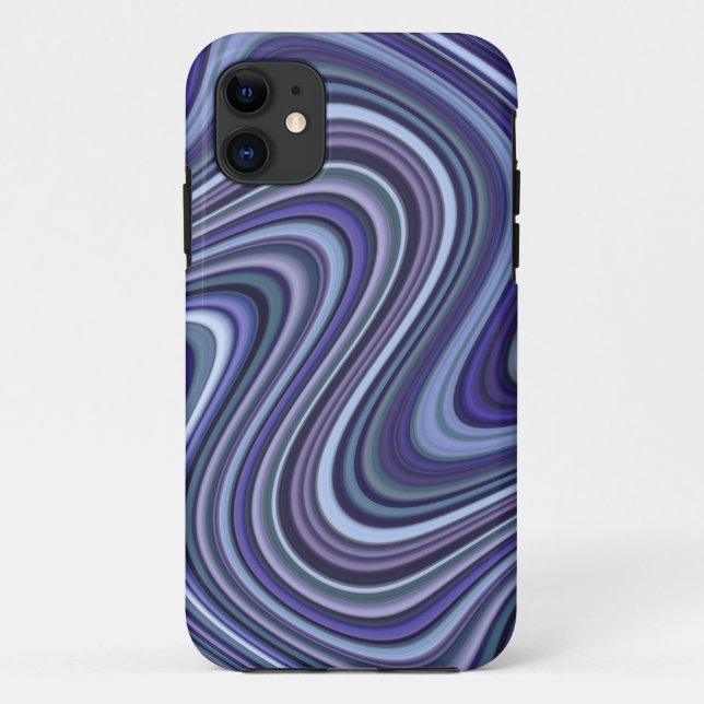 Very Unique Blue Shade Curvy Line Pattern Case-Mate iPhone Case (Back)
