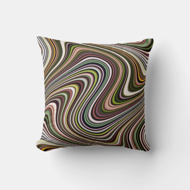Very Unique Multi-Colour Curvy Line Pattern Cushion (Front)