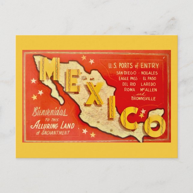 Very Vintage Mexico Postcard (Front)