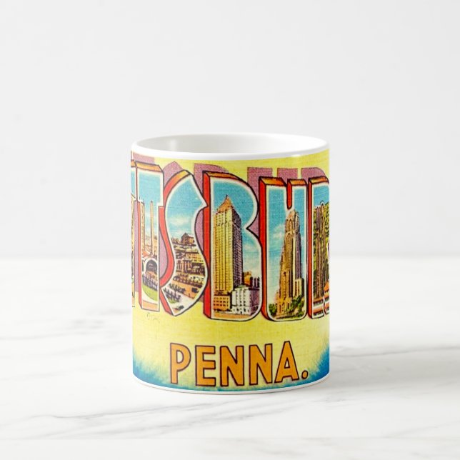 Very Vintage Pittsburgh Greeting  Coffee Mug (Center)