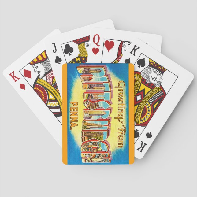 Very Vintage Pittsburgh Greeting Playing Cards (Back)