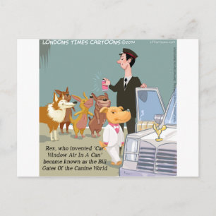 Very Wealthy Dog Funny Postcard