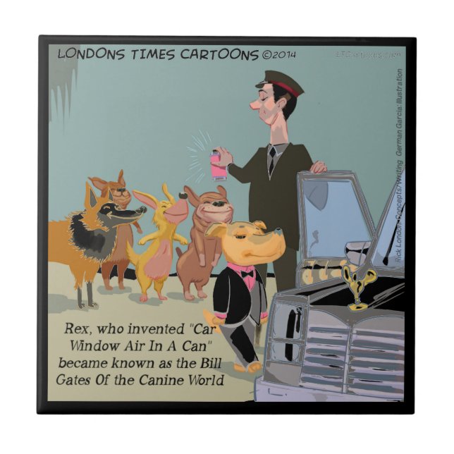 Very Wealthy Dog Funny Tile (Front)