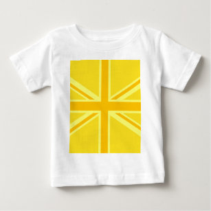 Very Yellow Union Jack British Flag Baby T-Shirt