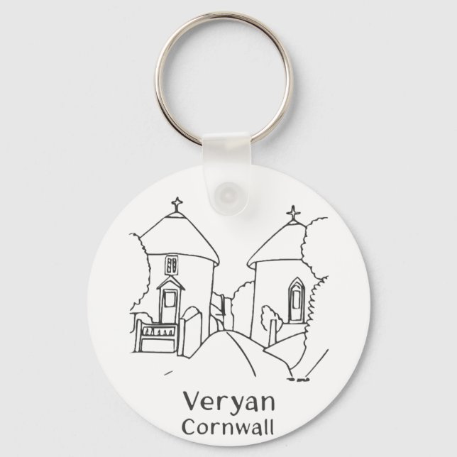 Veryan Roundhouses Keyring (Front)