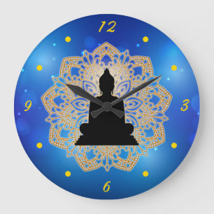 Vesak Day Buddha and Mandala Vaisakha Purnima Large Clock