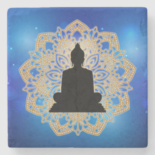 Vesak Day Buddha and Mandala Vaisakha Purnima Stone Coaster