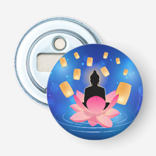 Vesak Day Buddha on Lotus Lantern Vaisakha Bottle Opener