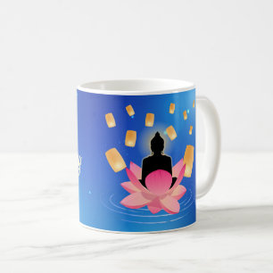 Vesak Day Buddha on Lotus Lantern Vaisakha Coffee Mug