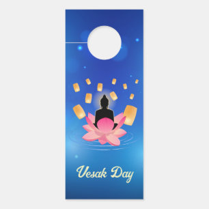Vesak Day Buddha on Lotus Lantern Vaisakha Door Hanger