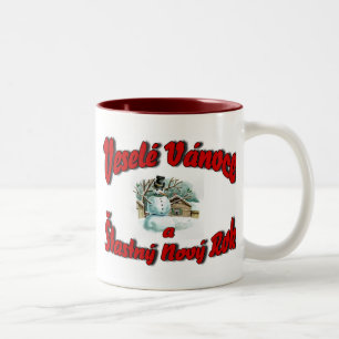 Veselé Vánoce a Šťastný Nový Rok Two-Tone Coffee Mug