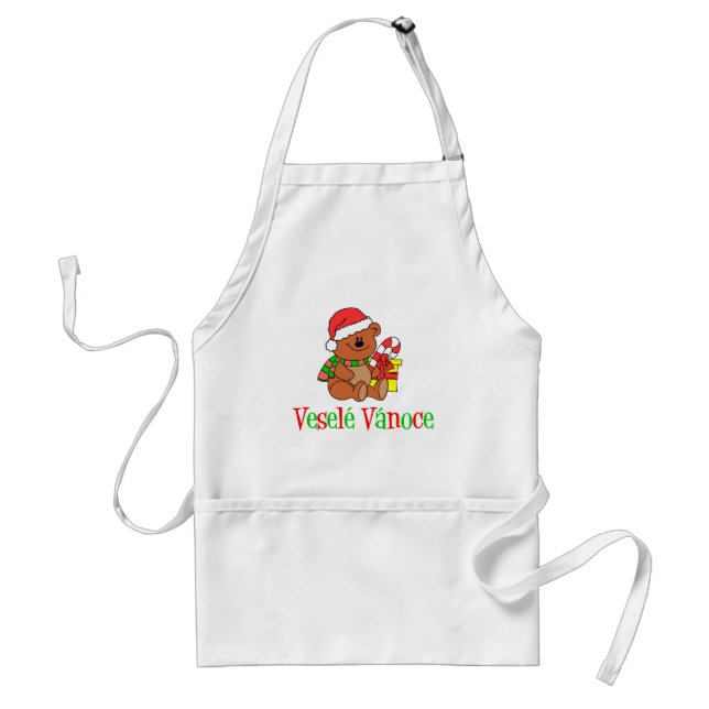 Vesele Vanoce Czech Christmas Bear Standard Apron (Front)