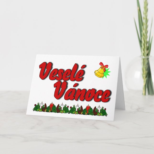 Veselé Vánoce - Merry Christmas in Czech! Holiday Card (Front)