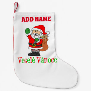 Vesele Vanoce Personalised Name Czech Small Christmas Stocking